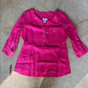 Soft Surroundings Fuchsia Button-Up Tunic